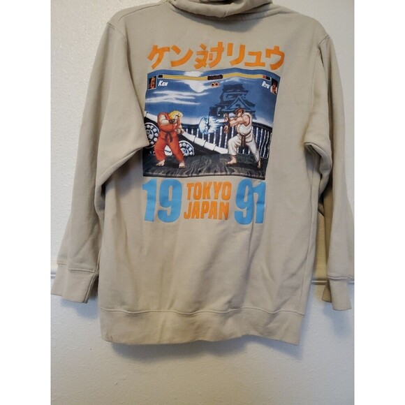 Capcom Street Fighter II Hoodie Unisex Small Beige Retro Gamer 90s Graphic - Picture 12 of 16